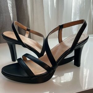 Naturalizer Black Strappy Heeled Sandals